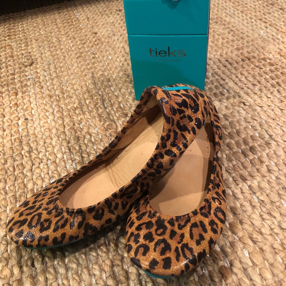 Tieks leopard flats
